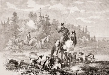 Alexander II hunting wolves near St. Petersburg, from L